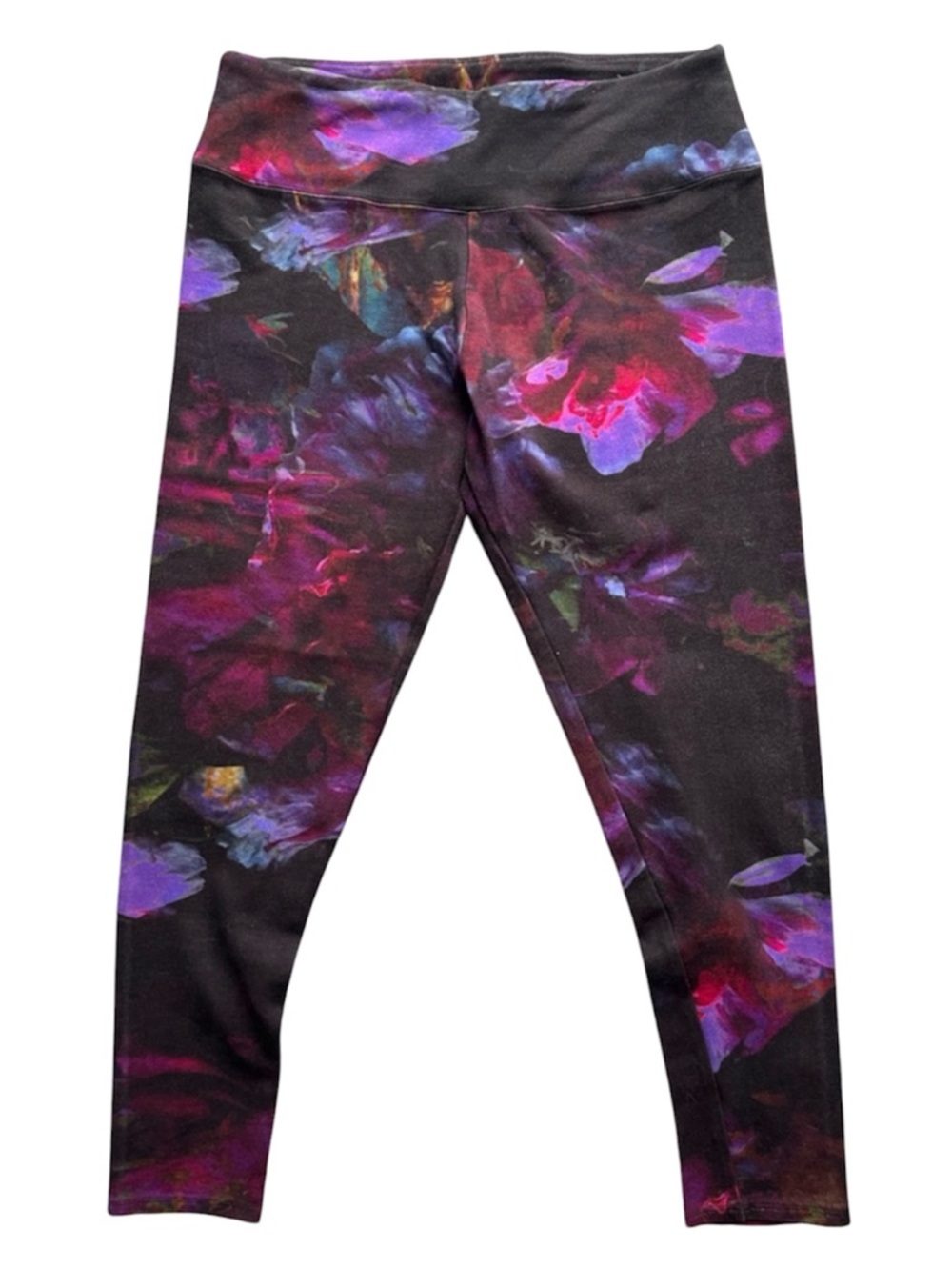Soft Surroundings Watercolor Floral Abstract 7/8 Length Leggings
